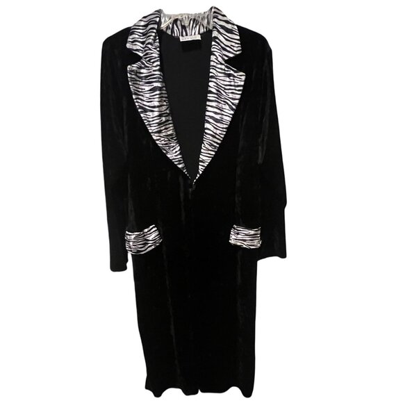 Vintage | Y2K | Black & White | Zebra Print | Pimp Robe | Costume - Picture 1 of 5